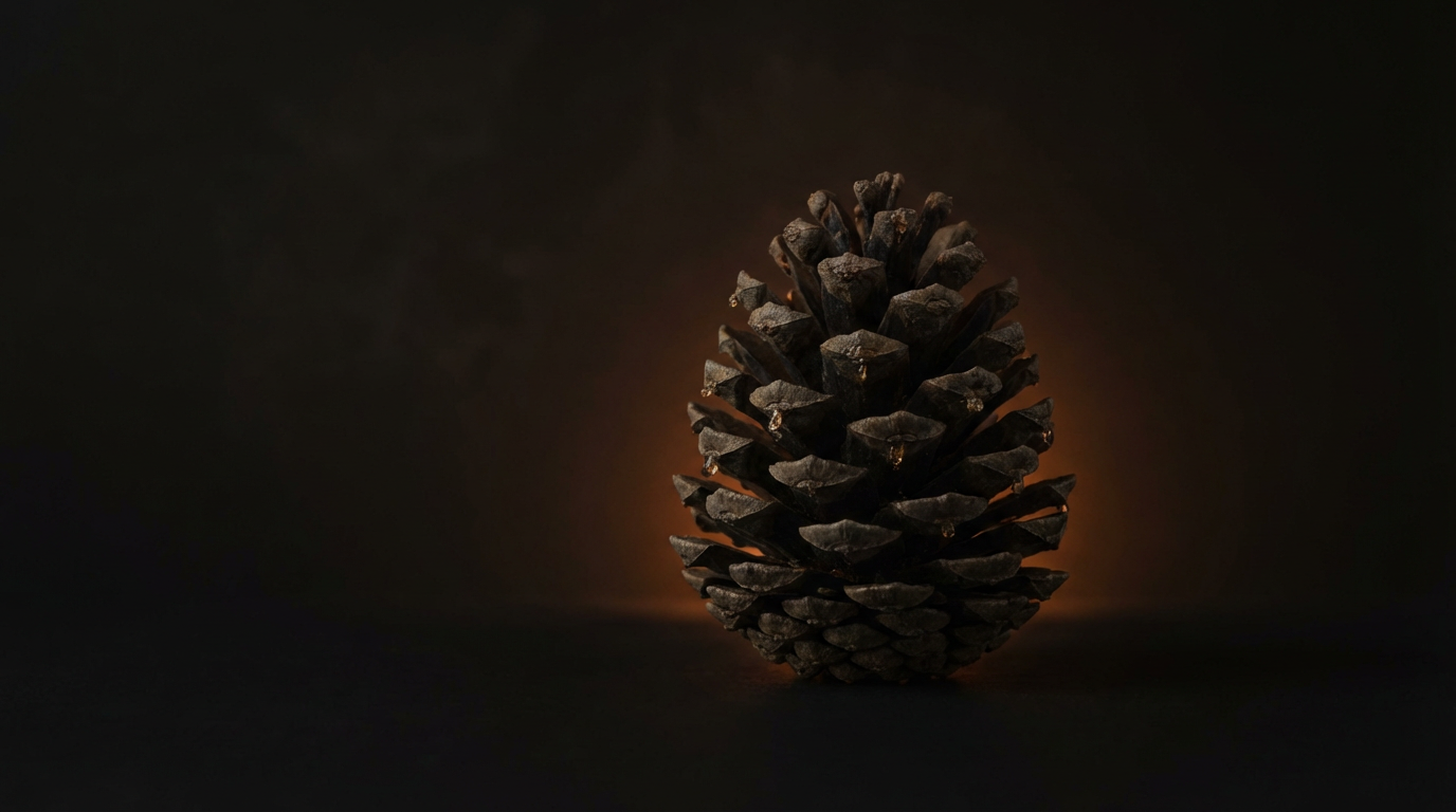 Serotinous pinecone — the seed structure that opens only after fire.